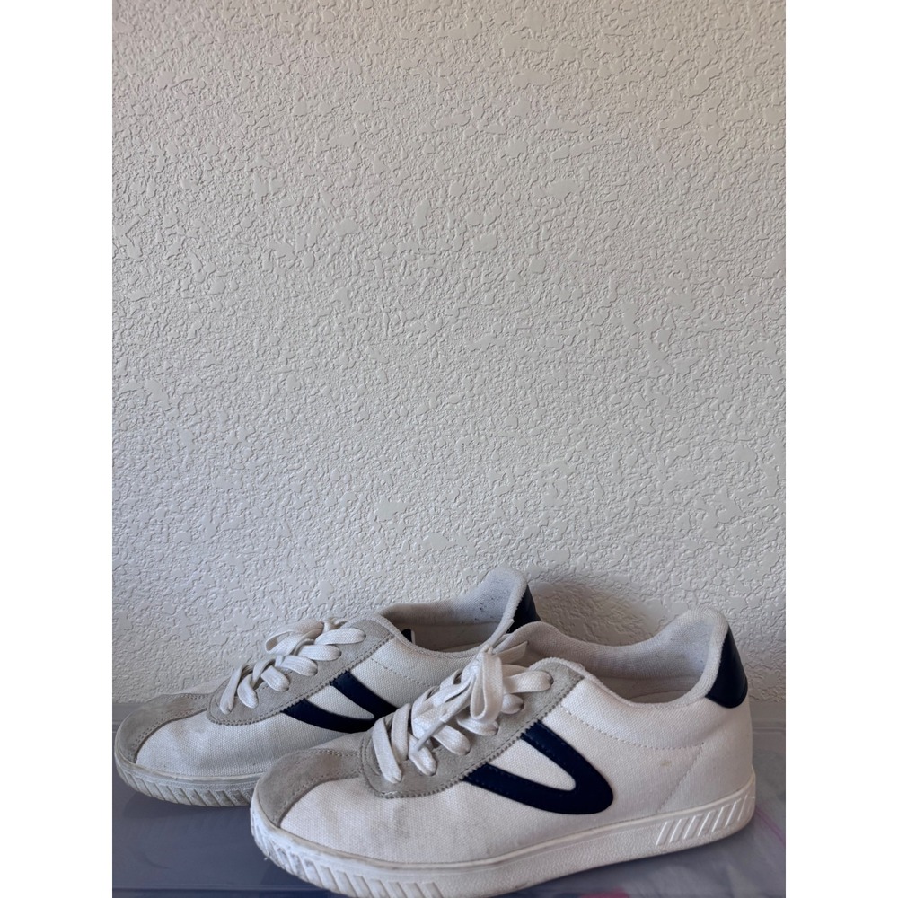 Tretorn Callie Womens Sneakers White Navy Grey Canvas Suede Low Top Shoes Size 8